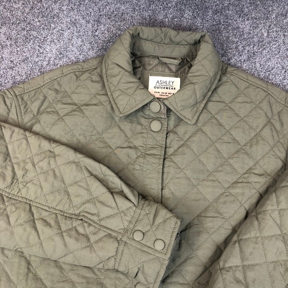 Ashley By 26 International Jackets & Blazers - Ashley by 26 International Quilted Button Front Jacket Olive Green Womens Medium